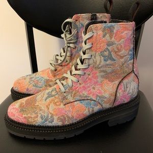 RARE Charlotte Stone Patterned Combat Boots